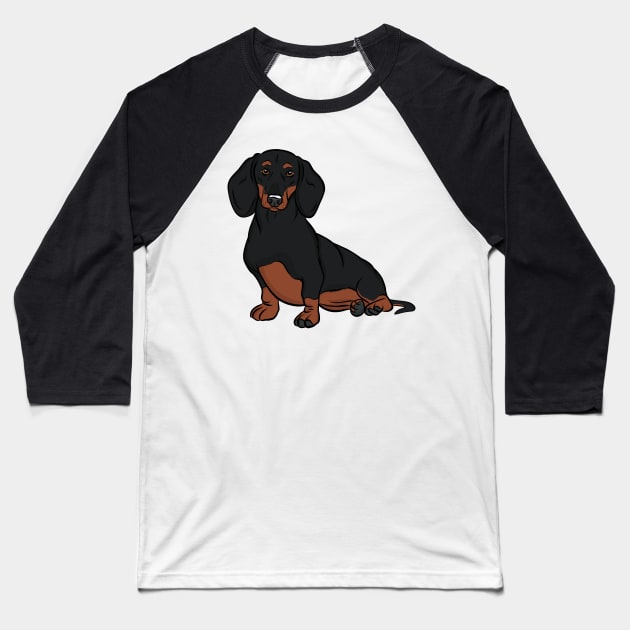 Black and Tan Dachshund Baseball T-Shirt by rmcbuckeye